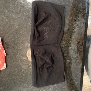 Black lace wacoal strapless bra